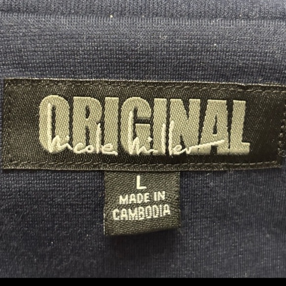 Nicole Miller Original Navy Blazer Size Large Single Button Knit Blazer - Picture 7 of 12